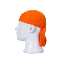 Orange - Beanie Men Women Skull Cap Quick Dry Adjustable Scarf Wrap Bandana - £13.58 GBP