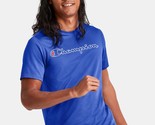Champion Men&#39;s MVP Script Logo Short-Sleeve Crewneck T-Shirt - Flight Bl... - $16.99