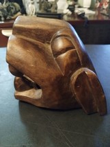 Mexican Hand Carved Wood mask Jaguar / tiger  wall art plaque helmet mas... - $152.95