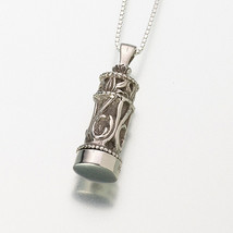 Small Sterling Silver Chromate Filigree Cylinder Jewelry Pendant - £153.88 GBP