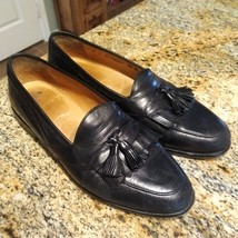Johnston &amp; Murphy Leather Loafers Shoes Black  Slip On Tassel Men&#39;s Size... - £59.17 GBP