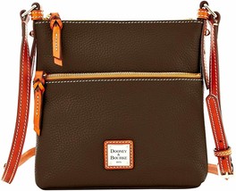 Dooney &amp; Bourke Womens Tmoro Brown Pebble Leather Letter Carrier Bag 8954-7 - £130.48 GBP