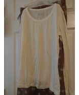 Ladies Long Sleeve Pajama Set, M, White Top, Brown Bottoms W/Snowflakes - $16.99
