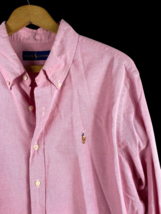 Ralph Lauren Shirt Size XL Mens Oxford Button Down Long Sleeve Pink Preppy  - $49.72
