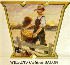 Antique 1920 Wilson&#39;s Certified Bacon XL Advertisement Food Ephemera 14 ... - $29.00
