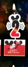 Mickey Mouse Second Birthday Candle / Keepsake Topper 1-1/2&quot;X1-1/2&quot; USA ... - £3.90 GBP