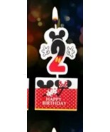 Mickey Mouse Second Birthday Candle / Keepsake Topper 1-1/2&quot;X1-1/2&quot; USA ... - £3.89 GBP