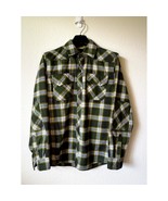 Vintage L.L. Bean Tartan Snap Shirt Green Yellow Plaid Long Sleeve EUC 2... - $706.80 MXN