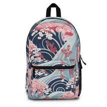 Japanese Minimalist Waves &amp; Cherry Blossoms Pattern Backpack - $110.27