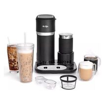 4-in-1 Coffee Maker Single Serve Latte Iced Hot with Milk Frother Black ... - $131.99