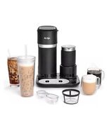 4-in-1 Coffee Maker Single Serve Latte Iced Hot with Milk Frother Black ... - $131.99