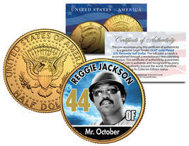 REGGIE JACKSON ** Baseball Legends ** JFK Half Dollar 24K Gold Plated U.... - $12.95