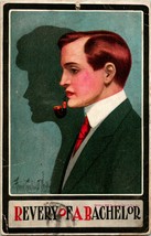 Vtg Postcard 1910 Frank Carolan O&#39;Neill Artist Signed - Revery of a Bachelor - £4.19 GBP