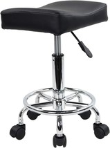 Kktoner Square Rolling Stool Pu Leather Height Adjustable Swivel Massage... - £31.36 GBP