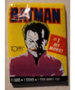 1989 Topps Batman Cards, 1 Joker Wax PACK (1st Series) 9 Cards 1 Sticker - $9.99