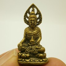 Thai mini brass amulet lord Buddha kantara enlighten blessing peaceful good luck - £24.39 GBP