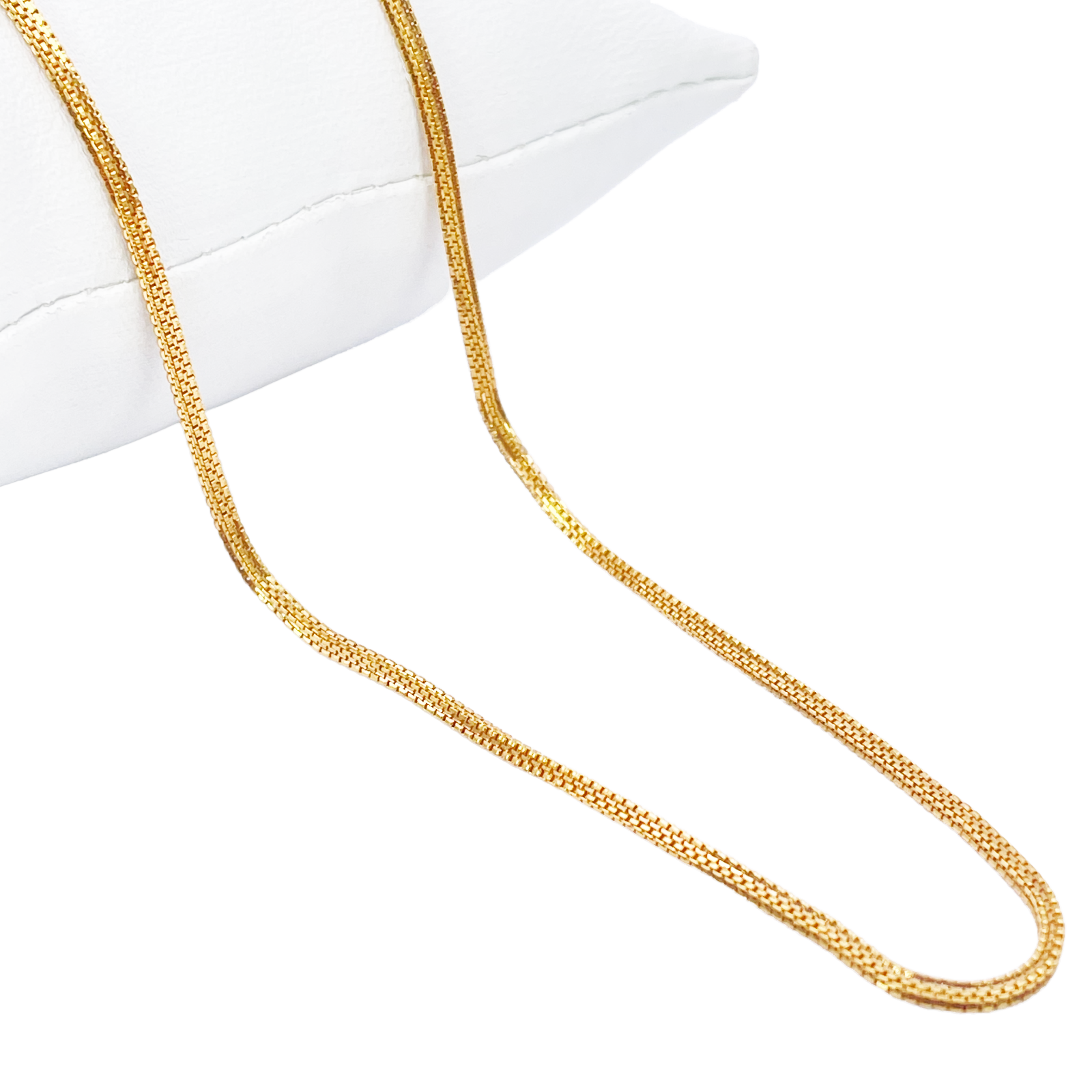 22ct Yellow Gold Solid Double Box Chain Necklace 22 Inches 1.5mm Width Item image 3