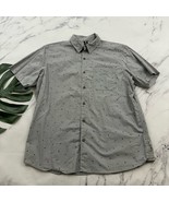 Mountain Hardwear Mens Button Up Shirt Size L Gray Nature Print Short Sl... - $36.54 CAD