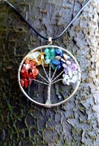 Handmade Tree Of Life Gemstones Cristal Pendant Gem Pagan Wicca Viking H... - £14.43 GBP