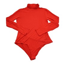 Best Cody Shirt Womens M Red Long Sleeve Turtleneck Knit Stretch Bodysuit - $22.65