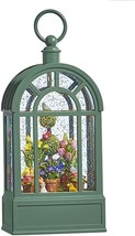 snow globe with topiary, birds, tulips and flowers lighted water lantern - £102.14 GBP