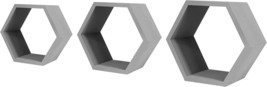 Geometric Honeycomb Design 3 Pc. Set Of Floating Hexagonal Wall Mounted ... - $35.99