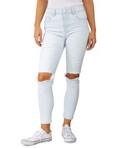 Indigo Rein Juniors High Rise Distressed Knee Skinny Jeans Size 7 Color Blue - £35.04 GBP