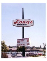 1972 Shopping Center Sign Longs Drugs Shopping Center Snapshot  - $241.97 MXN