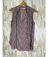Loft Size S Womens Floral Sleeveless Blouse Tank Top Peasant Top Ties - $511.97 MXN