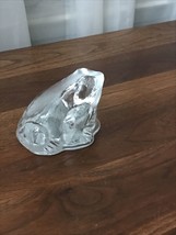 Viking Frog / Toad  Figurine Clear Glass Paper Weight 3” H  X 4” W Hand Made - £9.74 GBP