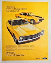 FORD MAVERICK The Simple Machine-Ford-1971 VTG Print Ad!! - $198.62 MXN