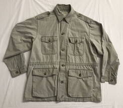 VTG CABELAS Sz XL Men Cotton Poplin Button Front Field Jungle Safari Jacket Coat - £111.87 GBP