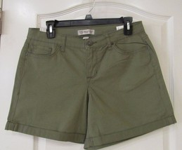 Vintage America Boho Denim Cuffed Shorts Burnt Olive Women&#39;s Sz 16 NWT - $18.01+
