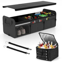 18 Gal Car Trunk Organizer with Lid 3-Compartment Portable Storage Box-B... - $62.77