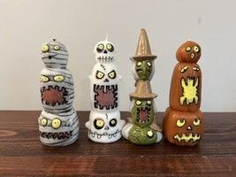 4 New Department 56 Scream Spooky Stacked Head Halloween Wax Candles Lot... - $58.39