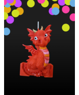 Bright Red Dragon Birthday Cake Candle Topper 4.5 Inch Tall - $16.00