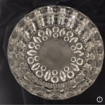 Vtg Large Heavy Crystal Pressed Glass 6 &quot; Trinket Key Candy Coin Vanity Dish - £11.38 GBP
