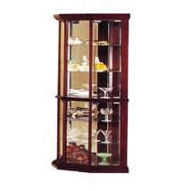 Huxley Curio Cabinet (Corner), Cherry Finish - $12,228.61 MXN