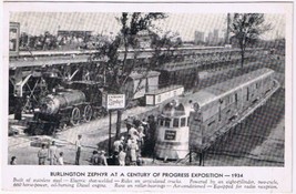 Postcard Train Burlington Zephyr At Century Of Progress Exhibition Chicago 1934 - £5.69 GBP