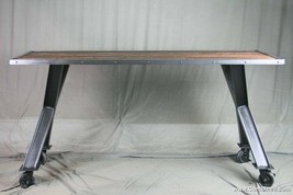 Modern Industrial desk. Reclaimed Wood Dining Table. Vintage Industrial ... - £2,706.29 GBP