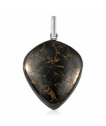 Artisan Crafted 23 ctw Matrix Silver Shungite Pendant in Sterling Silver... - $22.49