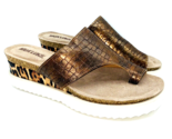 MUK LUKS  Croc-Embossed Pitch Tenor Wedge Sandals- Copper,  US 9M - $28.70