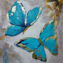 40x40 inches Butterfly Oil Painting Canvas Art Wall Decor modern01D - £234.55 GBP