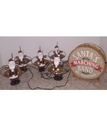Vintage Mr Christmas Five Santas Drum Marching Band Carols Bells - $66.98