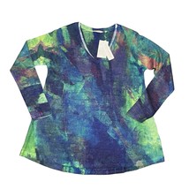 NEW Soft Surroundings Plein De Couleurs Knit Tunic Top Aquamarine - Size... - $41.61