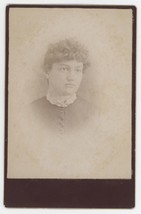 Antique Circa 1880s Cabinet Card Beautiful Young Woman in Lace Collar Dress - £7.42 GBP