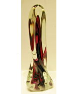 Large Signed Rollin Karg Blown Twisted Clear and Purple Art Glass Sculpt... - $1,678.05
