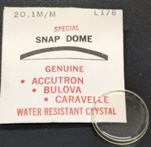 Genuine NEW Bulova 20.1mm Snap Dome Replacement Watch Crystal Part# L178 - £14.03 GBP