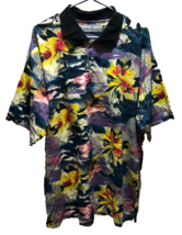 Surfer Hibiscus Surfing Beach Water Hawaiian Vintage 90s ME Sport Polo S... - $31.10