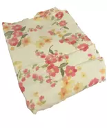 Cannon Pink Rose Floral Satin Trim 74x84 Knit Throw Blanket - $50.00
